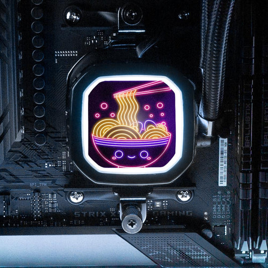 Neon Ramen AIO Cover for Corsair RGB Hydro Platinum and Pro Series (H100i, H115i, H150i, H100X, XT, X, SE, H60) - Donnie Art - V1Tech