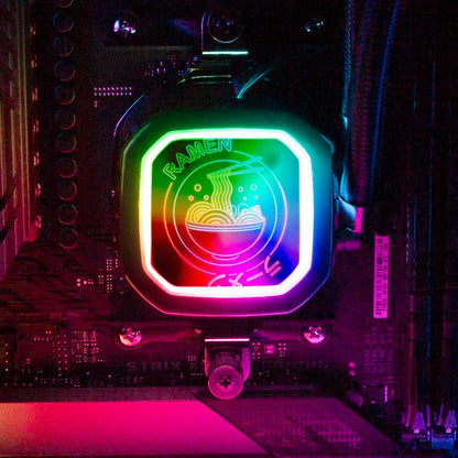Neon Ramen AIO Cover for Corsair RGB Hydro Platinum and Pro Series (H100i, H115i, H150i, H100X, XT, X, SE, H60) - Donnie Art - V1Tech