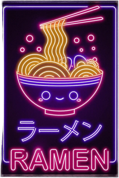 Neon Ramen Plexi Glass Desk Art - Donnie Art - V1Tech