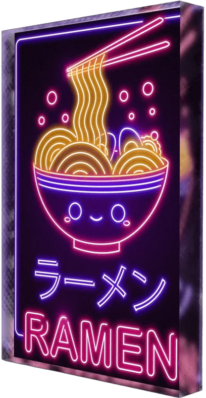 Neon Ramen Plexi Glass Desk Art - Donnie Art - V1Tech