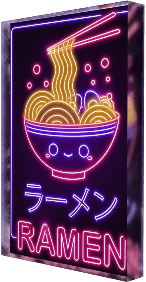 Neon Ramen Plexi Glass Desk Art - Donnie Art - V1Tech