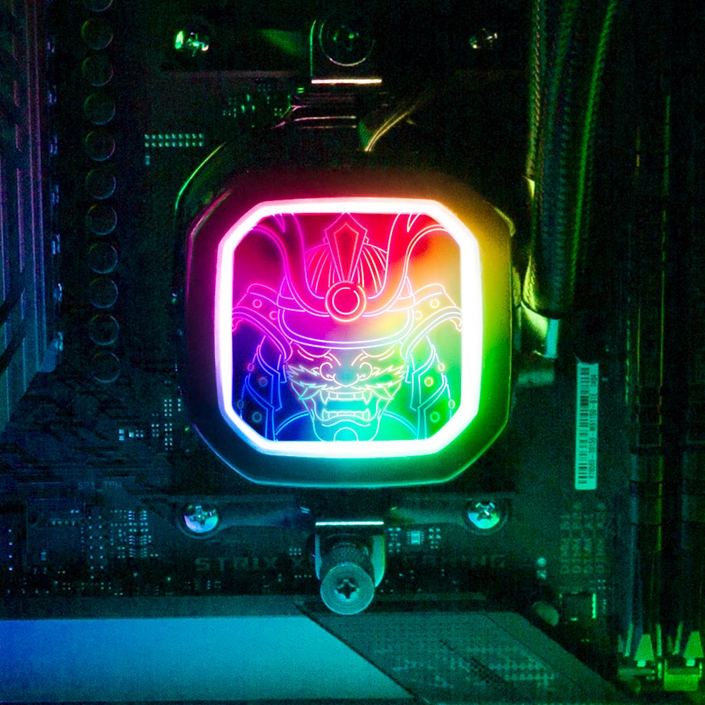 Neon Samuraii AIO Cover for Corsair RGB Hydro Platinum and Pro Series (H100i, H115i, H150i, H100X, XT, X, SE, H60) - Donnie Art - V1Tech