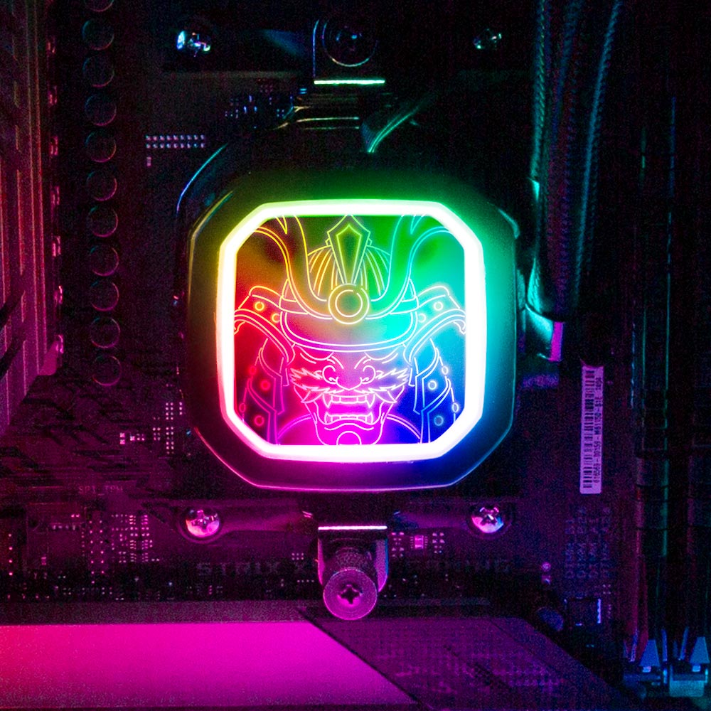 Neon Samuraii AIO Cover for Corsair RGB Hydro Platinum and Pro Series (H100i, H115i, H150i, H100X, XT, X, SE, H60) - Donnie Art - V1Tech