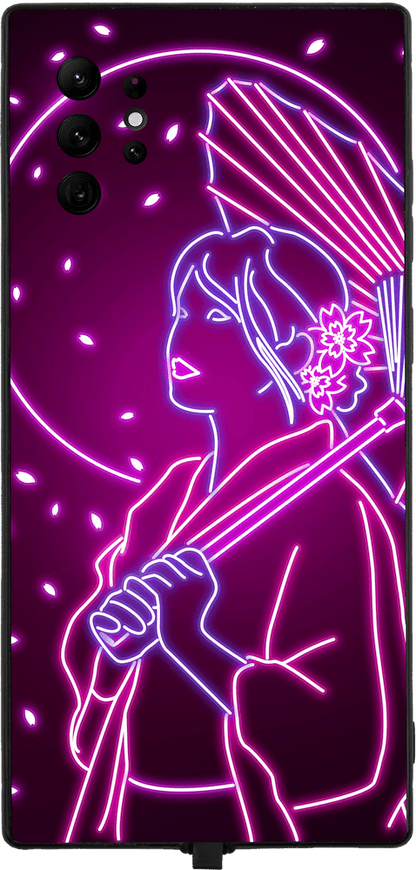 Neon Umbrella Girl RGB LED Protective Phone Case for iPhone and Samsung Models - Donnie Art - V1 Tech