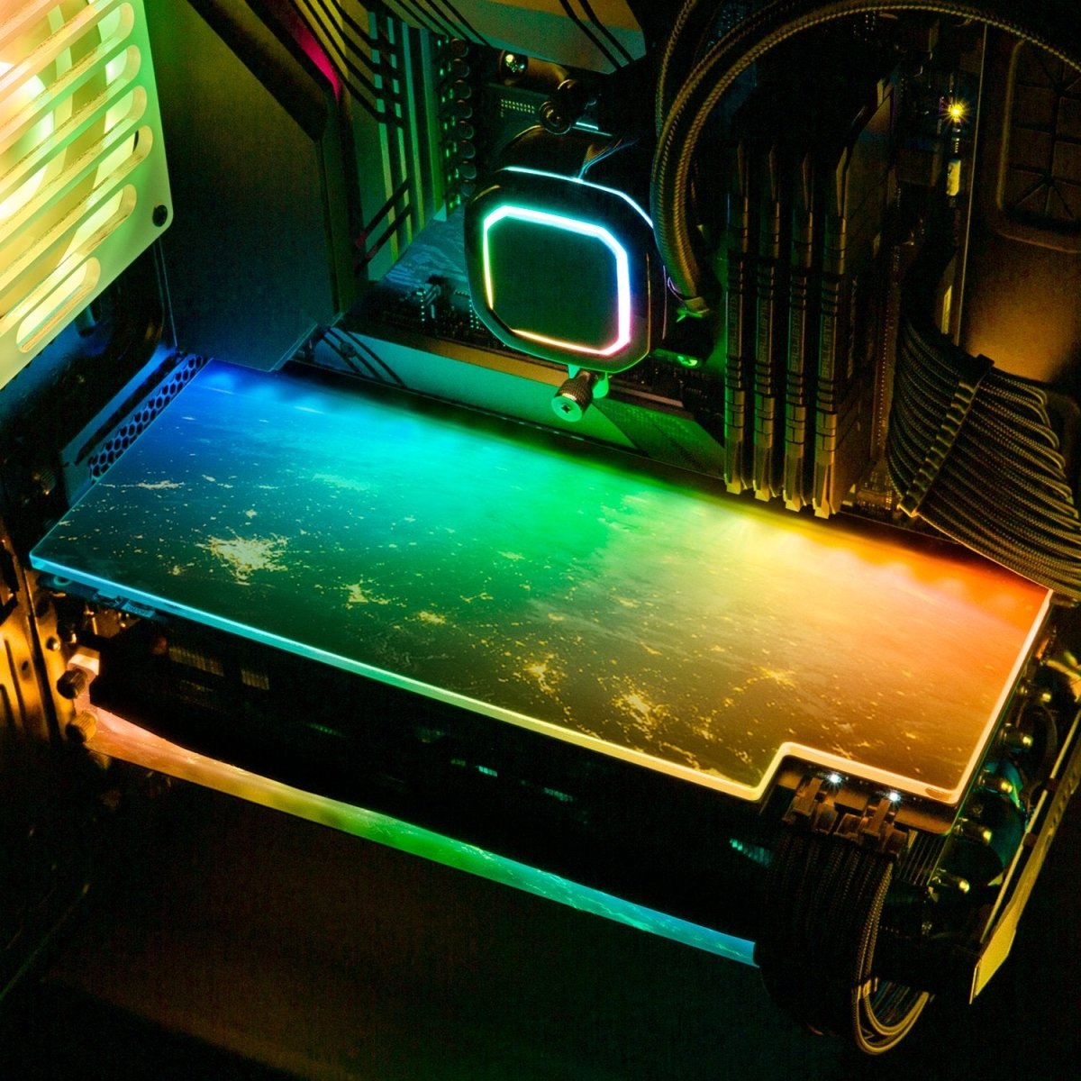 Gpu Backside 'Our World' Custom Design RGB GPU Backplate by V1 Tech | Tailored To ...