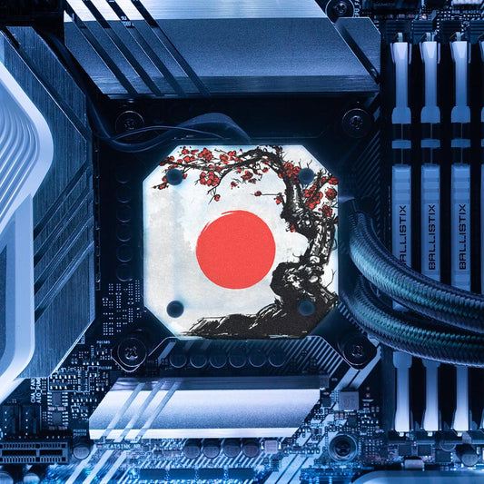 Red Suns AIO Cover for Corsair iCUE ELITE CAPELLIX (H100i, H115i, H150i Black and White) - Ddjvigo - V1Tech