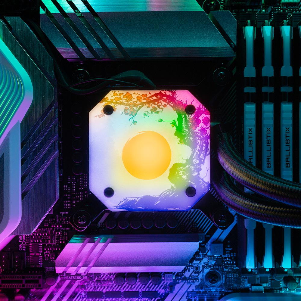 Red Suns AIO Cover for Corsair iCUE ELITE CAPELLIX (H100i, H115i, H150i Black and White) - Ddjvigo - V1Tech