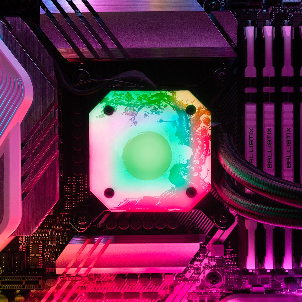 Red Suns AIO Cover for Corsair iCUE ELITE CAPELLIX (H100i, H115i, H150i Black and White) - Ddjvigo - V1Tech