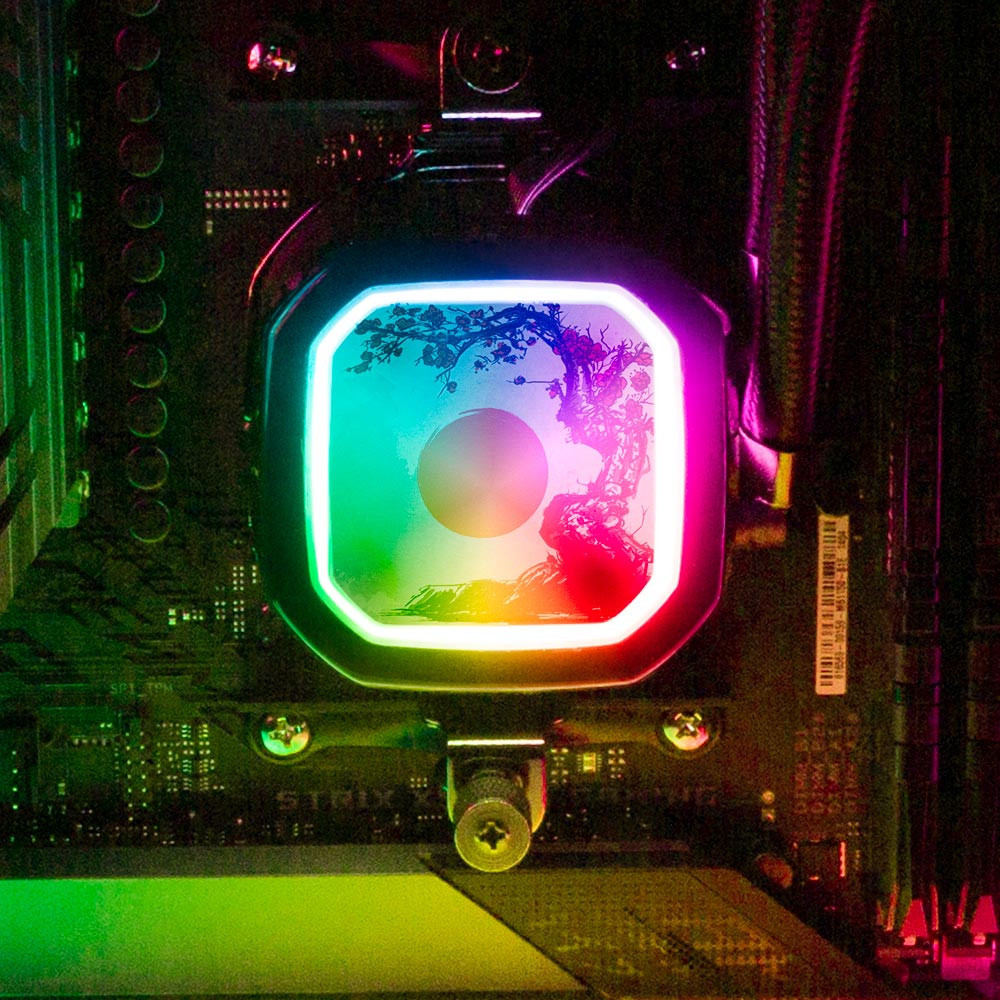 Red Suns AIO Cover for Corsair RGB Hydro Platinum and Pro Series (H100i, H115i, H150i, H100X, XT, X, SE, H60) - Ddjvigo - V1Tech