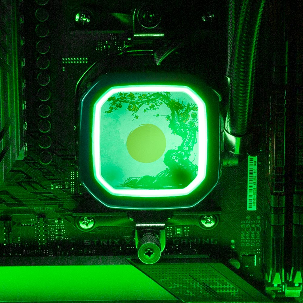 Red Suns AIO Cover for Corsair RGB Hydro Platinum and Pro Series (H100i, H115i, H150i, H100X, XT, X, SE, H60) - Ddjvigo - V1Tech