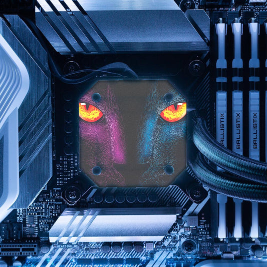Retro Cat AIO Cover for Corsair iCUE ELITE CAPELLIX (H100i, H115i, H150i Black and White) - Ddjvigo - V1Tech