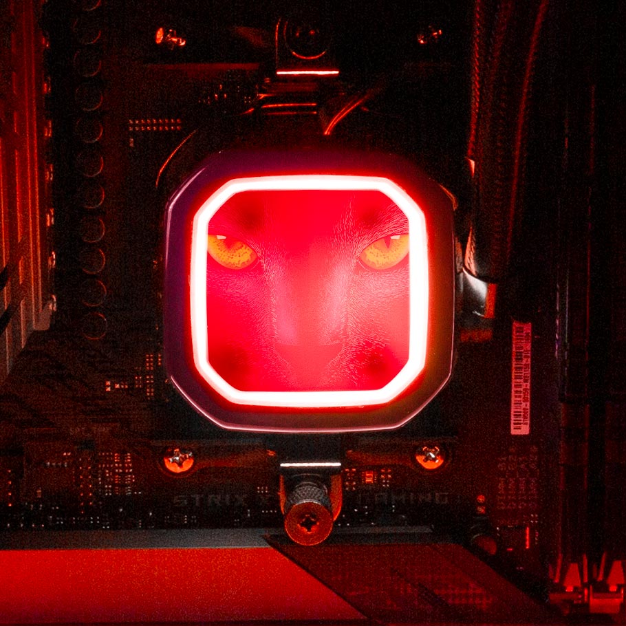 Retro Cat AIO Cover for Corsair RGB Hydro Platinum and Pro Series (H100i, H115i, H150i, H100X, XT, X, SE, H60) - Ddjvigo - V1Tech