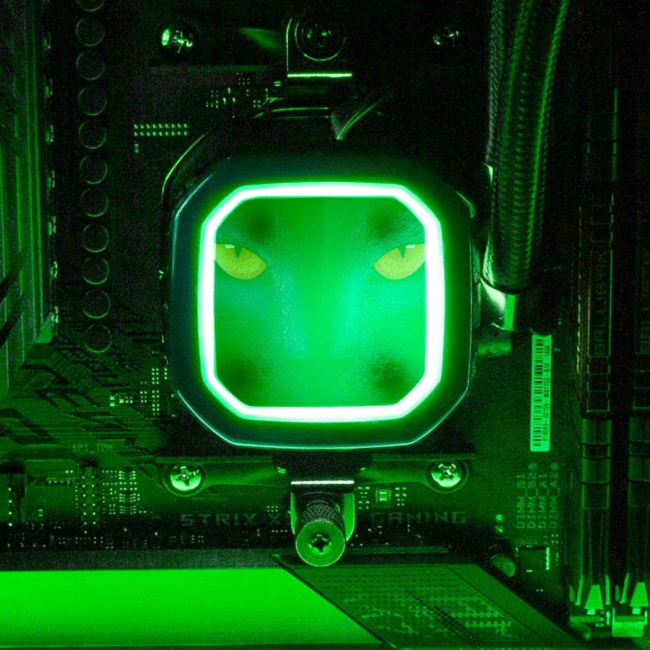 Retro Cat AIO Cover for Corsair RGB Hydro Platinum and Pro Series (H100i, H115i, H150i, H100X, XT, X, SE, H60) - Ddjvigo - V1Tech