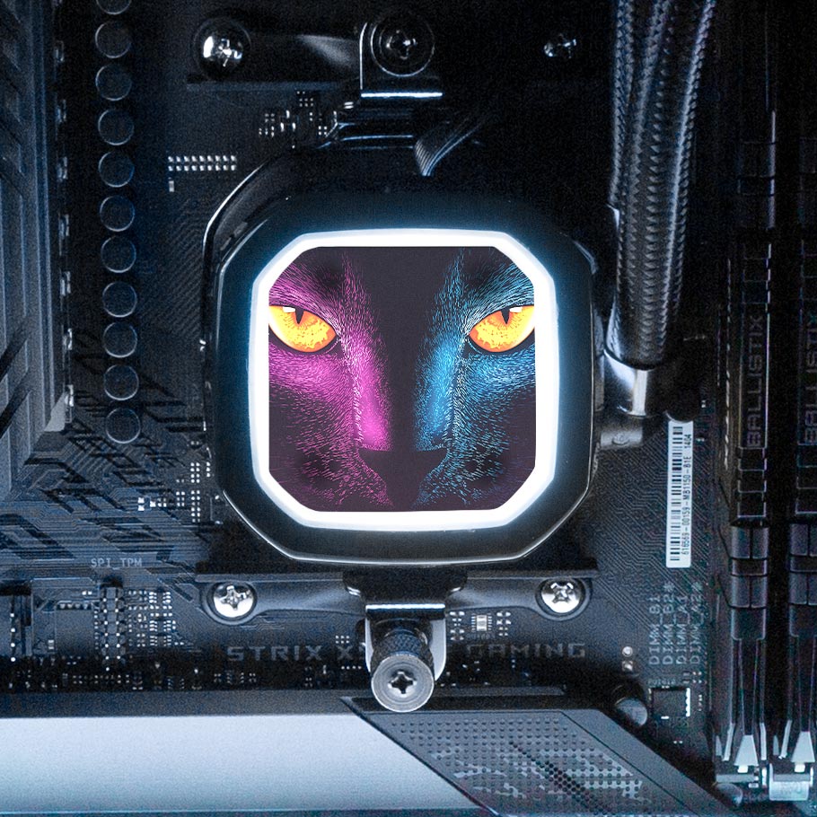 Retro Cat AIO Cover for Corsair RGB Hydro Platinum and Pro Series (H100i, H115i, H150i, H100X, XT, X, SE, H60) - Ddjvigo - V1Tech