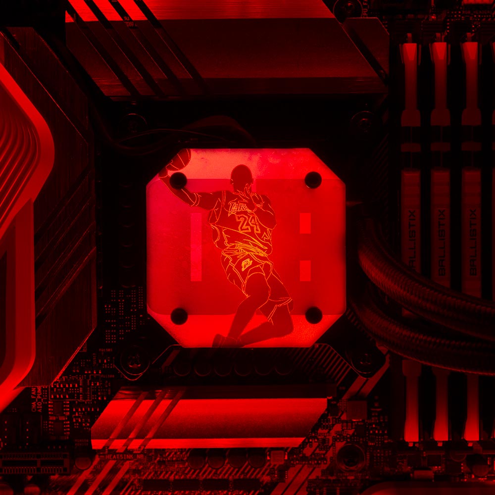 Soul of Black Mamba AIO Cover for Corsair iCUE ELITE CAPELLIX (H100i, H115i, H150i Black and White) - Donnie Art - V1Tech
