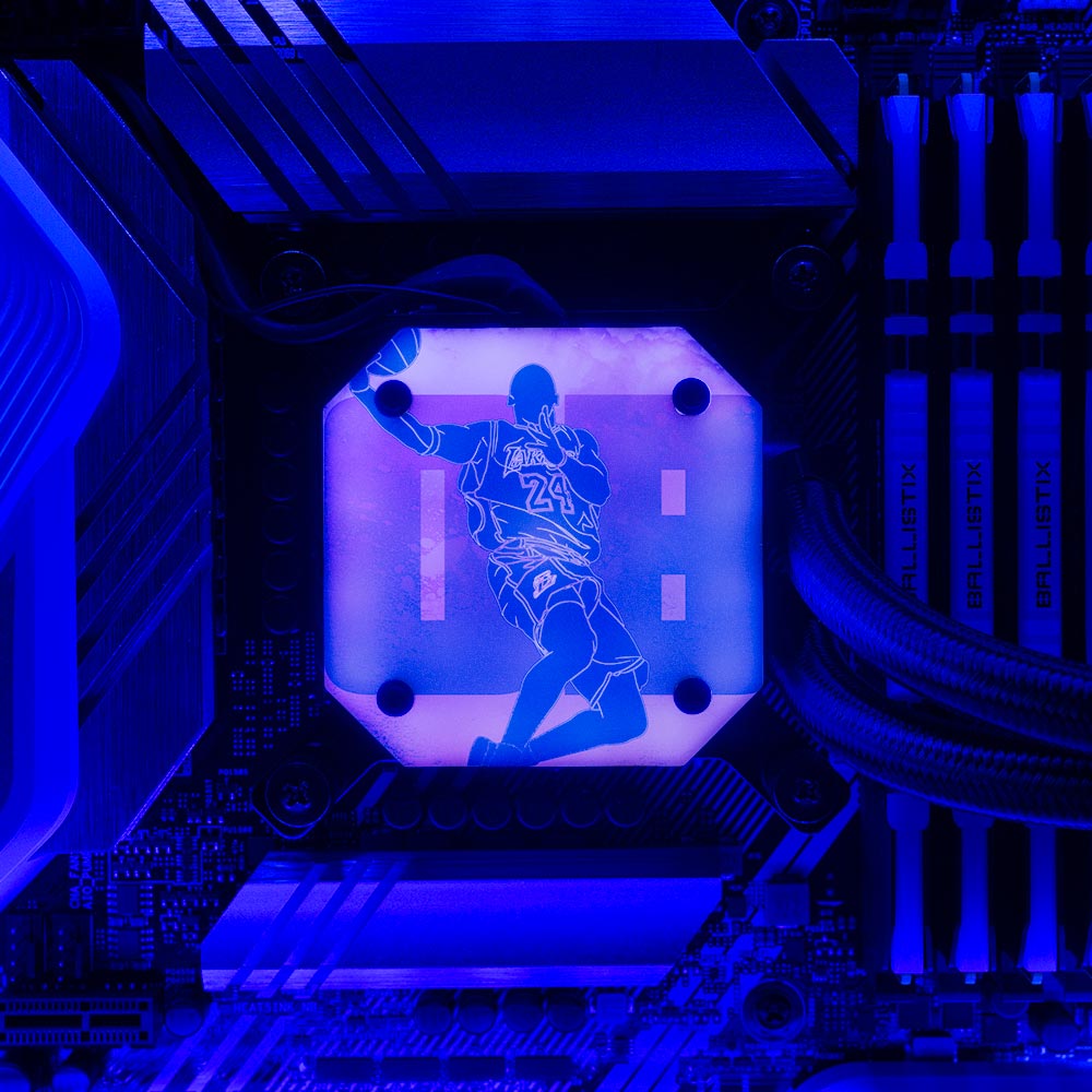 Soul of Black Mamba AIO Cover for Corsair iCUE ELITE CAPELLIX (H100i, H115i, H150i Black and White) - Donnie Art - V1Tech