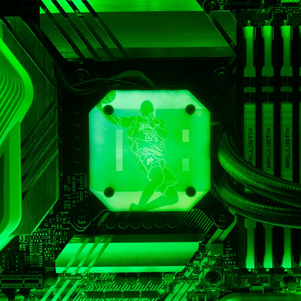 Soul of Black Mamba AIO Cover for Corsair iCUE ELITE CAPELLIX (H100i, H115i, H150i Black and White) - Donnie Art - V1Tech