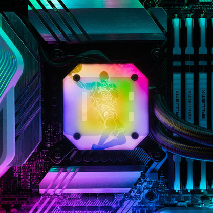 Soul of Black Mamba AIO Cover for Corsair iCUE ELITE CAPELLIX (H100i, H115i, H150i Black and White) - Donnie Art - V1Tech