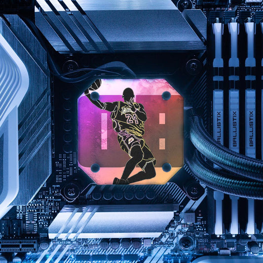 Soul of Black Mamba AIO Cover for Corsair iCUE ELITE CAPELLIX (H100i, H115i, H150i Black and White) - Donnie Art - V1Tech