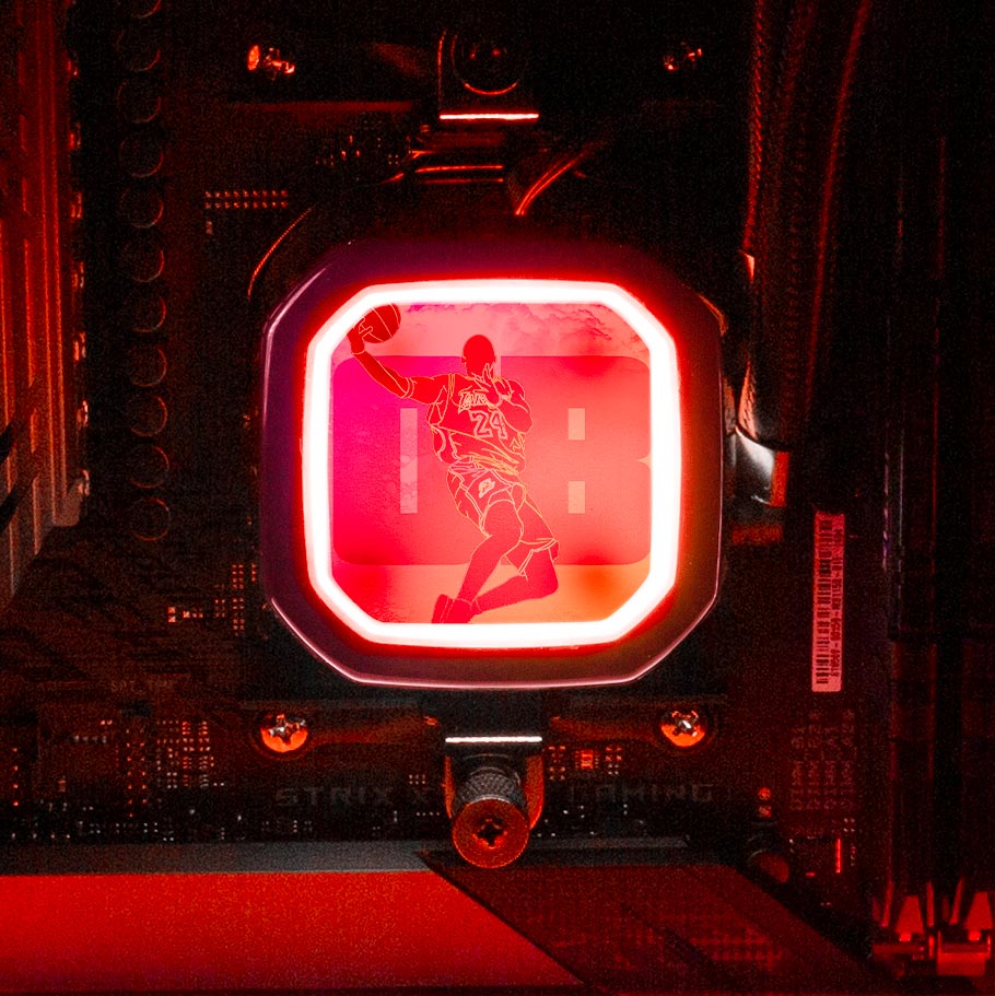Soul of Black Mamba AIO Cover for Corsair RGB Hydro Platinum and Pro Series (H100i, H115i, H150i, H100X, XT, X, SE, H60) - Donnie Art - V1Tech
