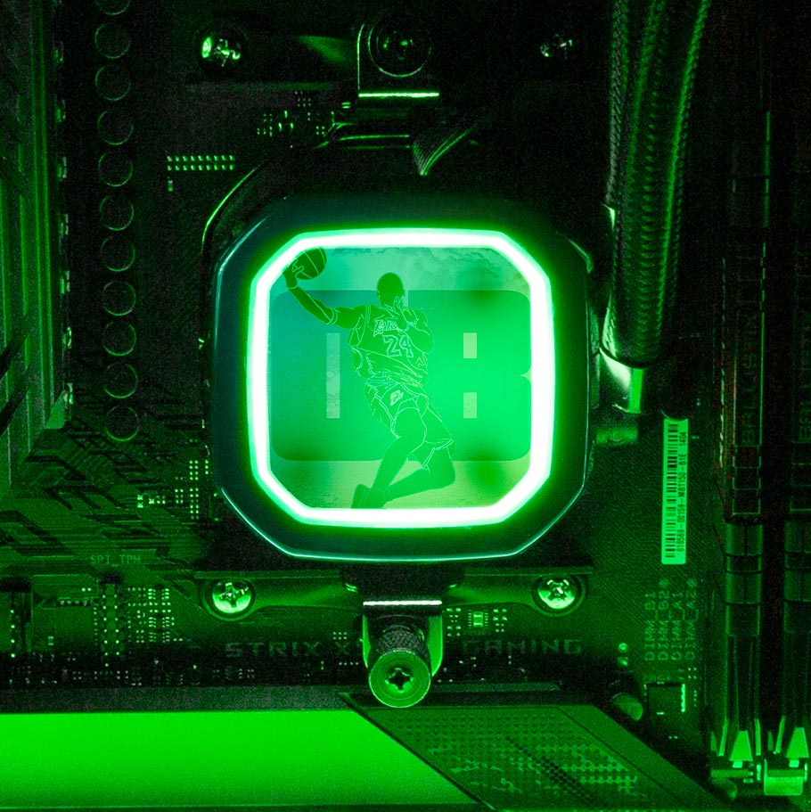 Soul of Black Mamba AIO Cover for Corsair RGB Hydro Platinum and Pro Series (H100i, H115i, H150i, H100X, XT, X, SE, H60) - Donnie Art - V1Tech