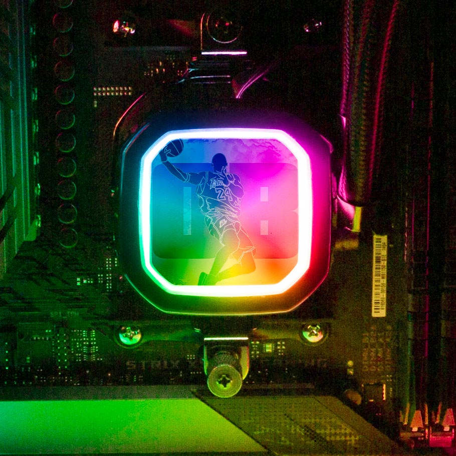 Soul of Black Mamba AIO Cover for Corsair RGB Hydro Platinum and Pro Series (H100i, H115i, H150i, H100X, XT, X, SE, H60) - Donnie Art - V1Tech