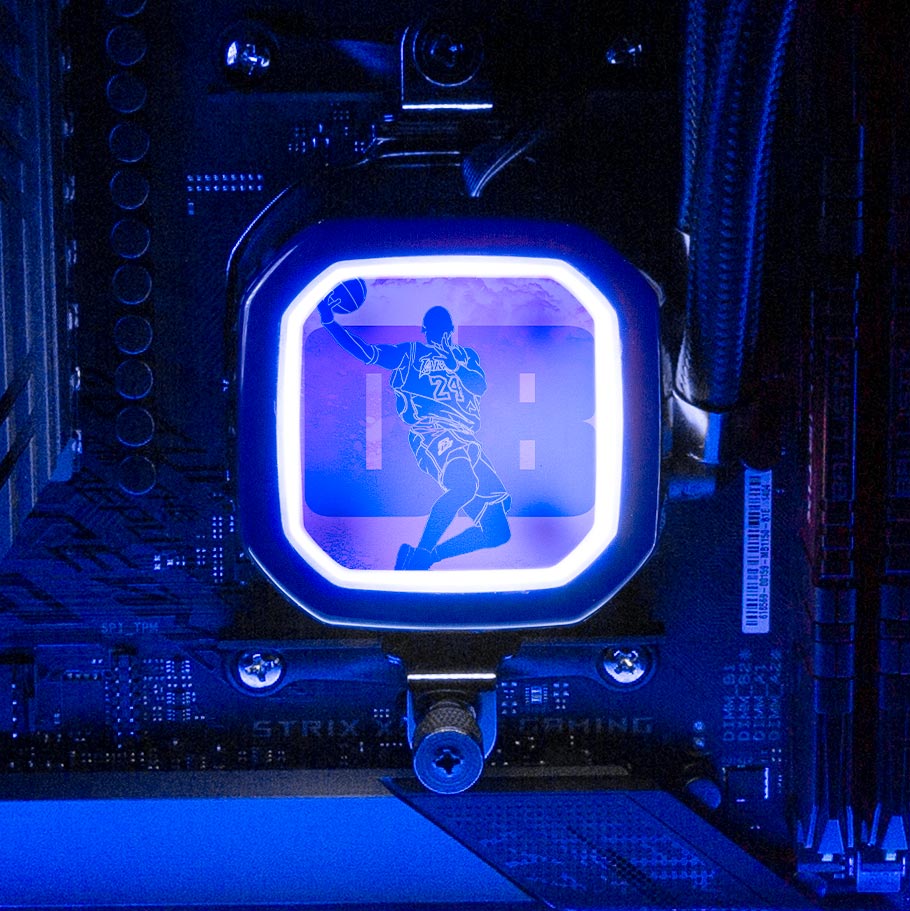 Soul of Black Mamba AIO Cover for Corsair RGB Hydro Platinum and Pro Series (H100i, H115i, H150i, H100X, XT, X, SE, H60) - Donnie Art - V1Tech