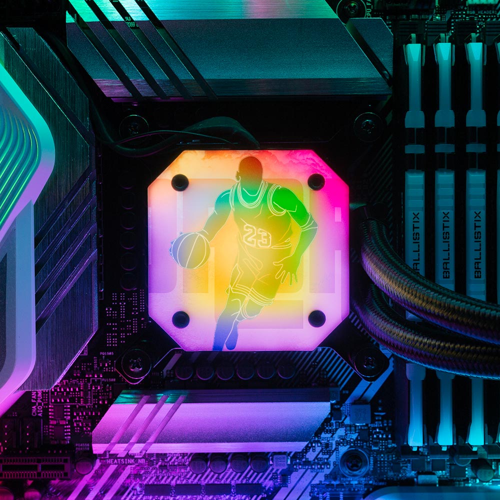 Soul of the Airness AIO Cover for Corsair iCUE ELITE CAPELLIX (H100i, H115i, H150i Black and White) - Donnie Art - V1Tech