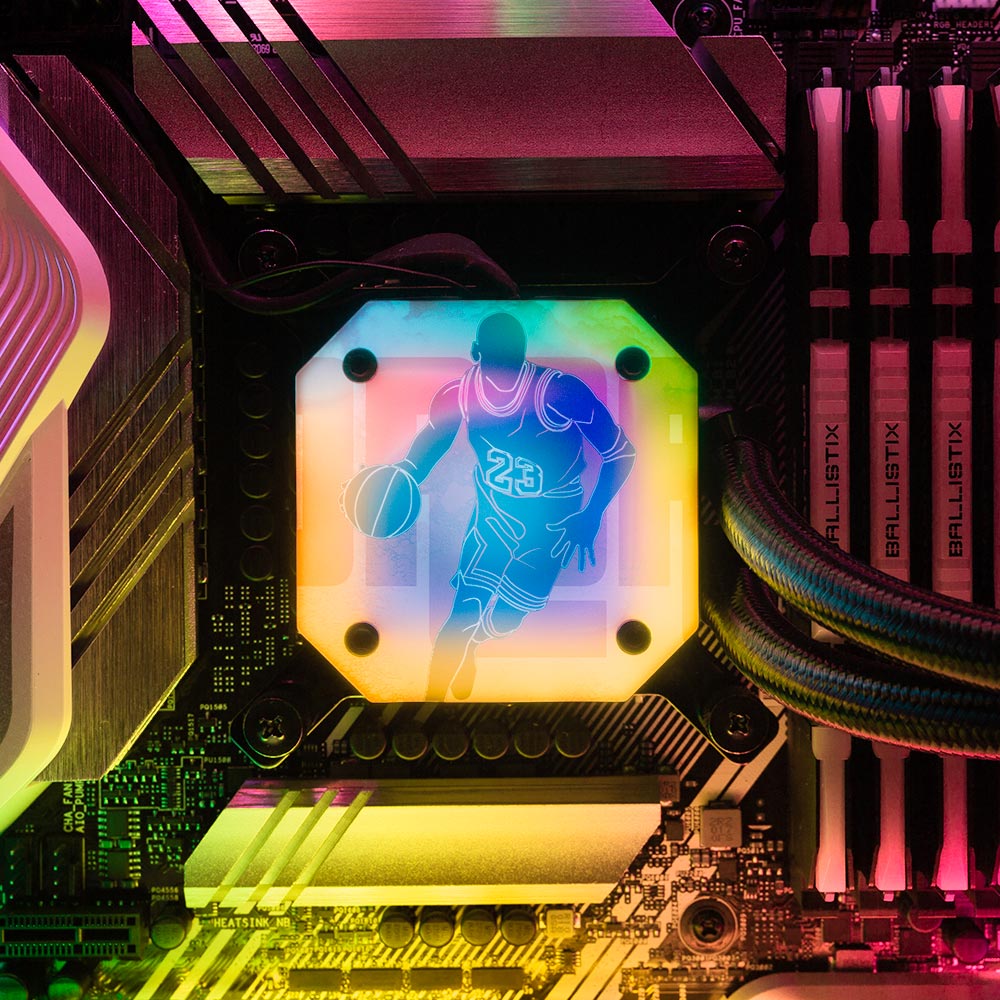 Soul of the Airness AIO Cover for Corsair iCUE ELITE CAPELLIX (H100i, H115i, H150i Black and White) - Donnie Art - V1Tech