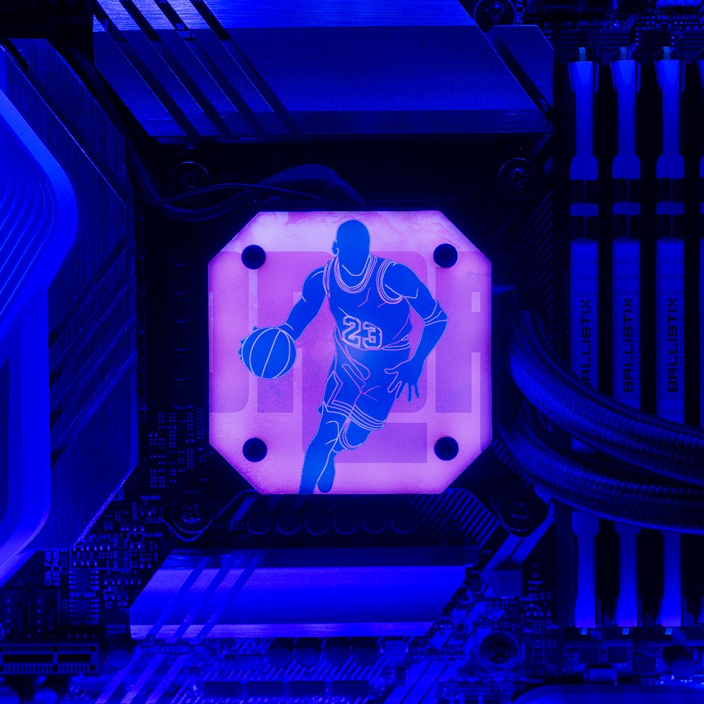 Soul of the Airness AIO Cover for Corsair iCUE ELITE CAPELLIX (H100i, H115i, H150i Black and White) - Donnie Art - V1Tech