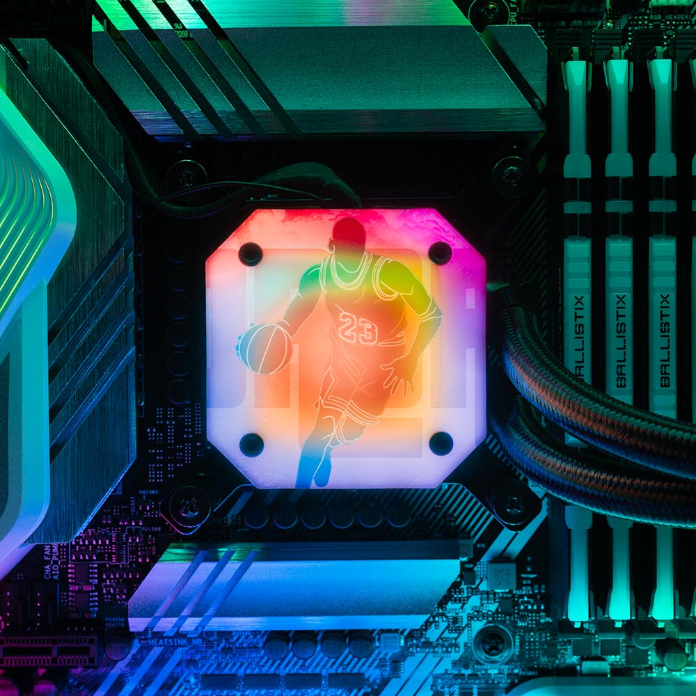 Soul of the Airness AIO Cover for Corsair iCUE ELITE CAPELLIX (H100i, H115i, H150i Black and White) - Donnie Art - V1Tech