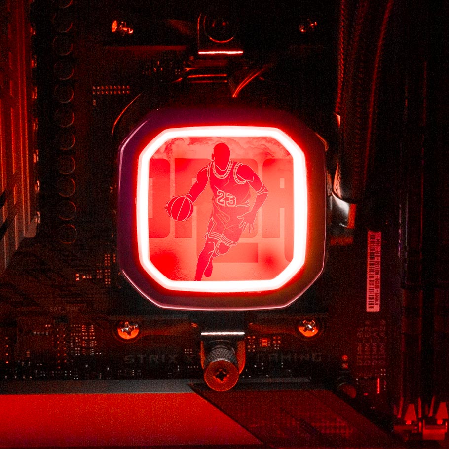 Soul of the Airness AIO Cover for Corsair RGB Hydro Platinum and Pro Series (H100i, H115i, H150i, H100X, XT, X, SE, H60) - Donnie Art - V1Tech