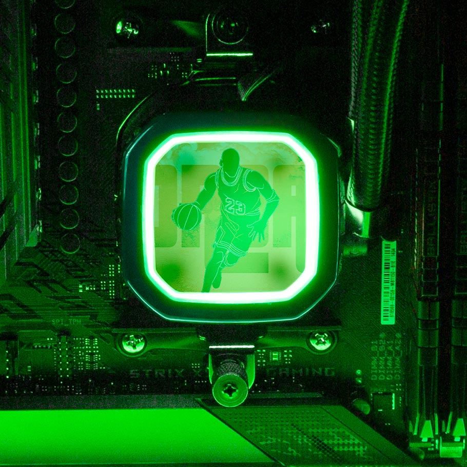 Soul of the Airness AIO Cover for Corsair RGB Hydro Platinum and Pro Series (H100i, H115i, H150i, H100X, XT, X, SE, H60) - Donnie Art - V1Tech