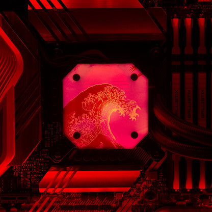 Soul of the Retrowave AIO Cover for Corsair iCUE ELITE CAPELLIX (H100i, H115i, H150i Black and White) - Donnie Art - V1Tech