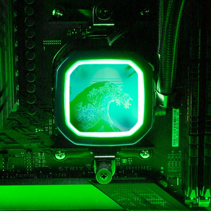 Soul of the Retrowave AIO Cover for Corsair RGB Hydro Platinum and Pro Series (H100i, H115i, H150i, H100X, XT, X, SE, H60) - Donnie Art - V1Tech