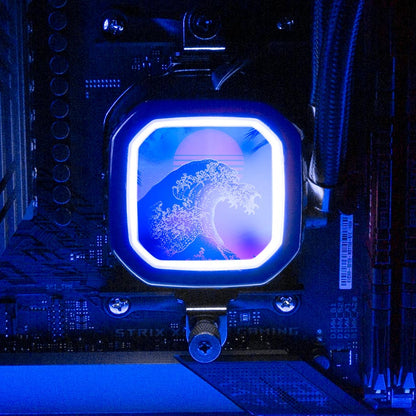 Soul of the Retrowave AIO Cover for Corsair RGB Hydro Platinum and Pro Series (H100i, H115i, H150i, H100X, XT, X, SE, H60) - Donnie Art - V1Tech