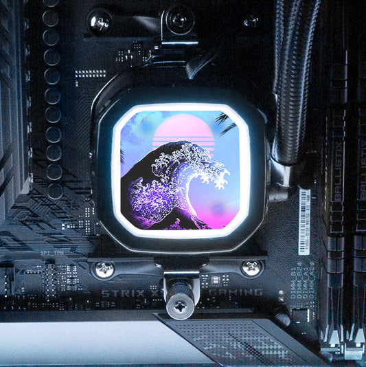 Soul of the Retrowave AIO Cover for Corsair RGB Hydro Platinum and Pro Series (H100i, H115i, H150i, H100X, XT, X, SE, H60) - Donnie Art - V1Tech