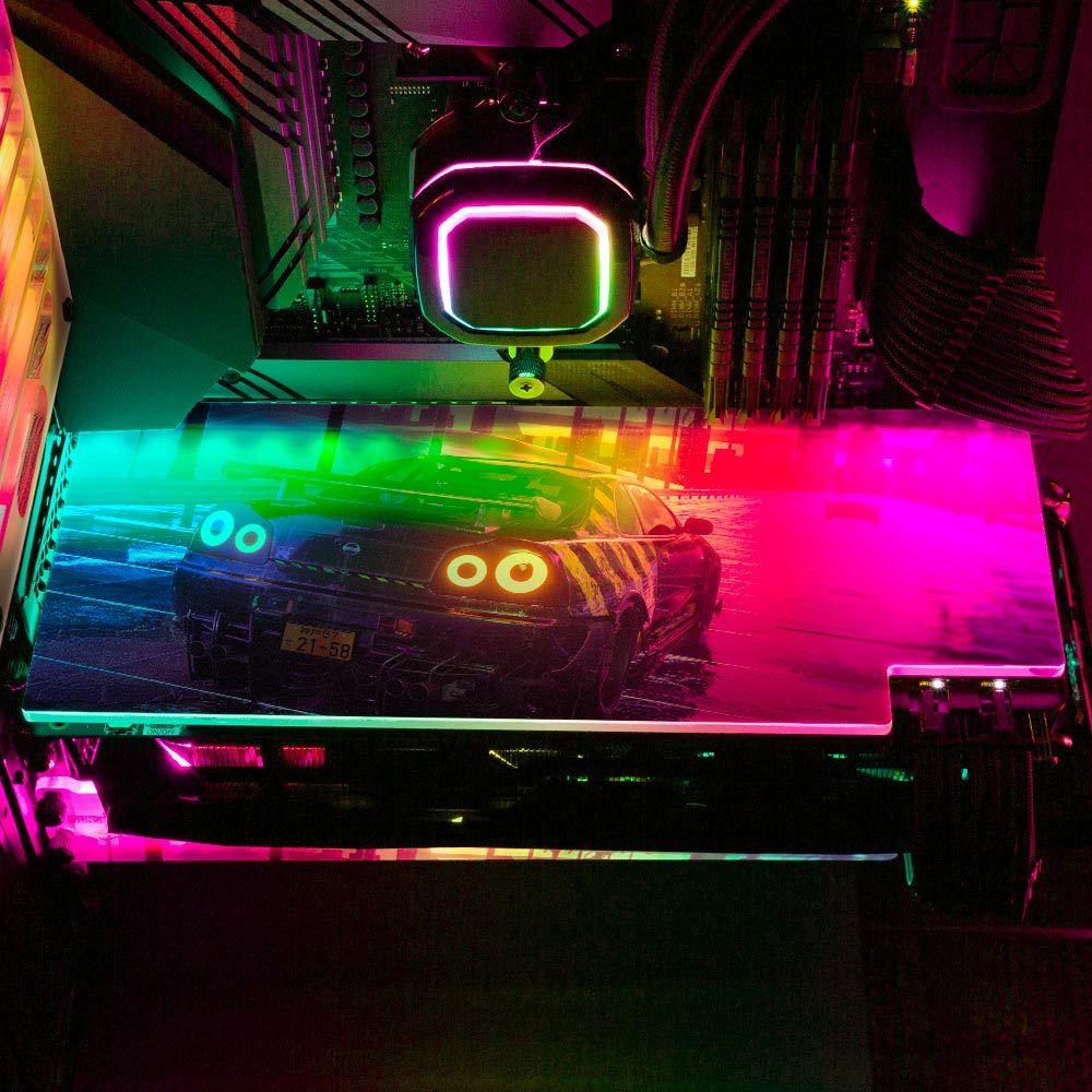 Skie Graphic Studio - 'Sunset R34' | Custom RGB GPU Backplate by V1 ...