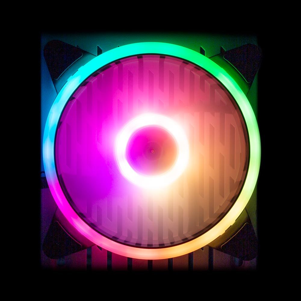 V1 Tech Store V1 Tech Addressable RGB Fan 120mm 1800RPM PWM - White - V1Tech