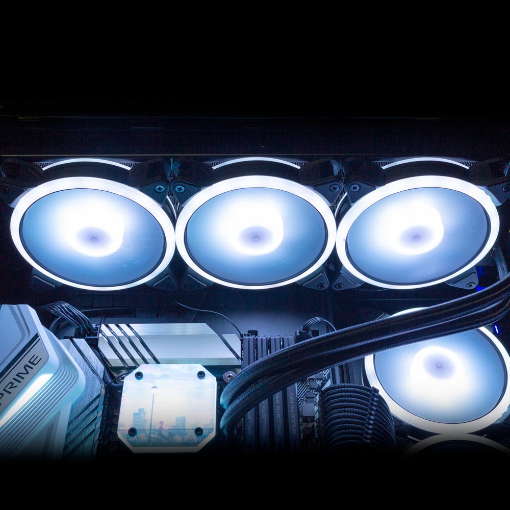 V1 Tech Store V1 Tech Addressable RGB Fan 120mm 1800RPM PWM - White - V1Tech