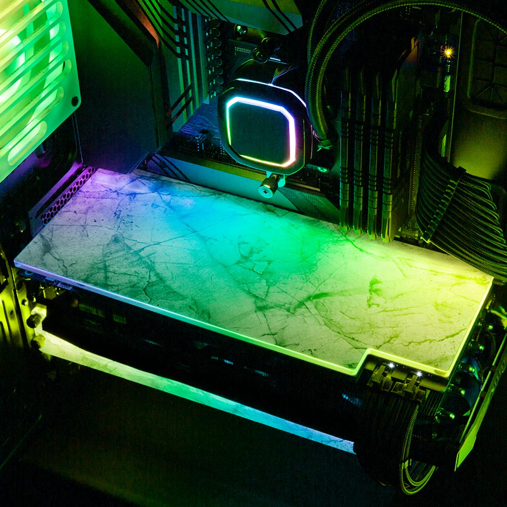 'White Marble' Custom Design RGB GPU Backplate by V1 Tech | Tailored To ...