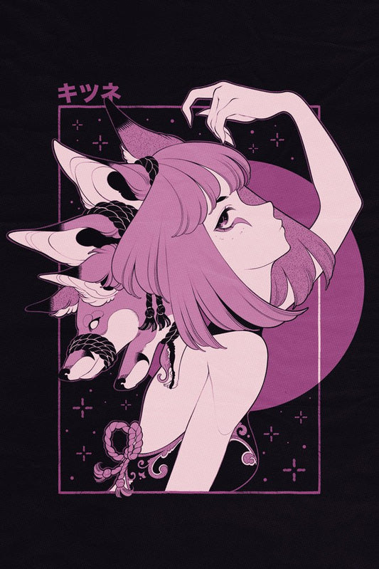 Wrapped Kitsune Plexi Glass Wall Art - angelscape - V1 Tech